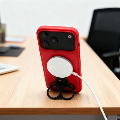 Leather Covered MagSafe Phone Case Wireless Charging with Textured Grip