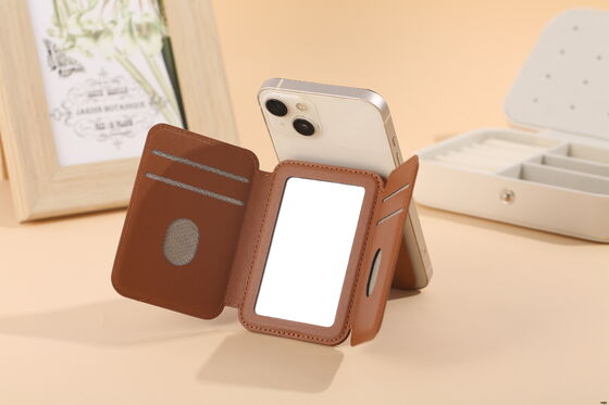 Anti Scratch Magsafe Card Wallet With Tri Fold Layout / Mirror
