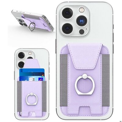 Travel Phone Back Sticker Magsafe Card Holder Lightweight With Ring Stand