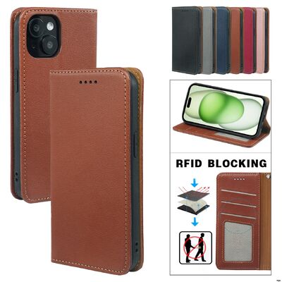 RFID Blocking Protection Flip Phone Case with Multiple Card Slots / Cash Pocket