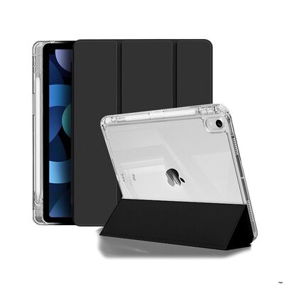 Transparent Back iPad Tablet Case Shockproof with Tri Fold Stand