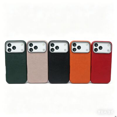 Customized Litchi Grain Leather Wrapped Phone Case  with OEM/ODM service