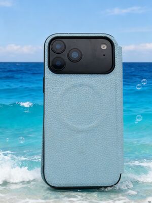 Smooth Litchi Grain Leather Flip Case 2 Cards with Hidden Magnetic Closure