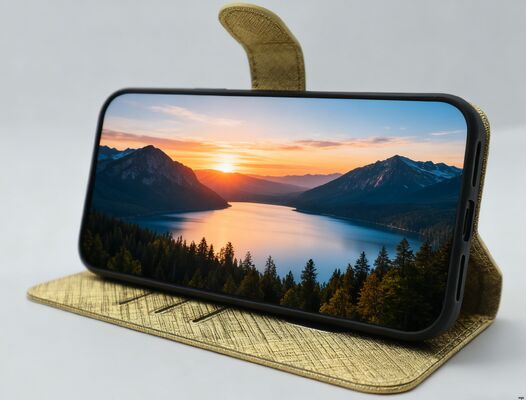 Kickstand Flip Wallet Phone Case Shock Absorbent With Magnetic Buckle