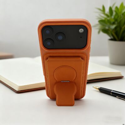 Stand Leather Phone Wallet Case with a Card Slot Detachable Lanyard Crossbody Strap