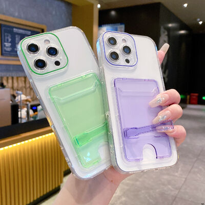 Cell Phone Clear TPU Case Slim Fit With Built In Card Slot