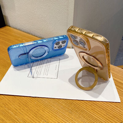 TPU MagSafe Compatible Phone Case Drop Protection with Rhinestone Lens Ring