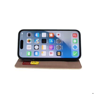 Hard PC Board Flip Wallet Phone Case With Soft Inner Lining Card Slot