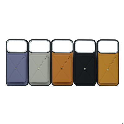 Kickstand Leather Phone Case Customizable Logo Holds 3 Cards