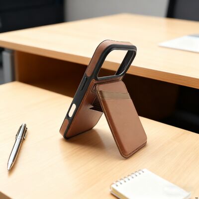 Sleek Leather Wallet Phone Case with Built in Stand Card Slot