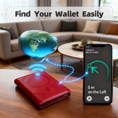 6 Cards Magsafe Card Wallet With Built In FINDMY Kickstand Function