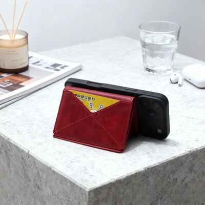 6 Cards Magsafe Card Wallet With Built In FINDMY Kickstand Function