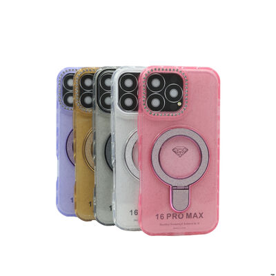 TPU MagSafe Compatible Phone Case Drop Protection with Rhinestone Lens Ring