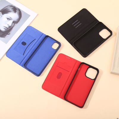 Oxford Fabric Flip Wallet Phone Case Built in Kickstand Waterproof for iPhone 15 Pro Max