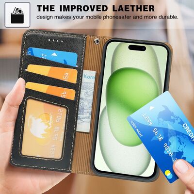 RFID Blocking Protection Flip Phone Case with Multiple Card Slots / Cash Pocket