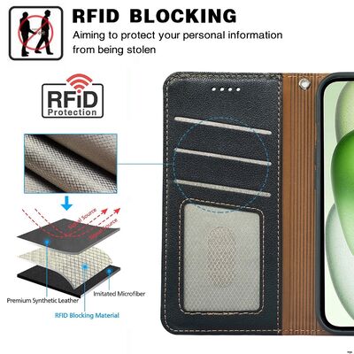 RFID Blocking Protection Flip Phone Case with Multiple Card Slots / Cash Pocket