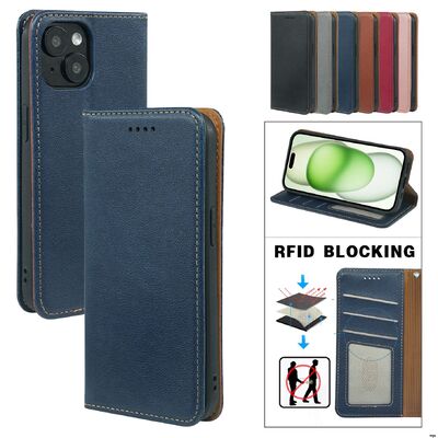 RFID Blocking Protection Flip Phone Case with Multiple Card Slots / Cash Pocket