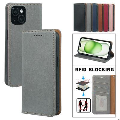 RFID Blocking Protection Flip Phone Case with Multiple Card Slots / Cash Pocket