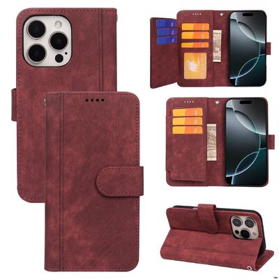 Magnetic Buckle Flip Card Wallet Phone Case with Non Slip Card Slot