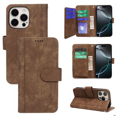 Magnetic Buckle Flip Card Wallet Phone Case with Non Slip Card Slot