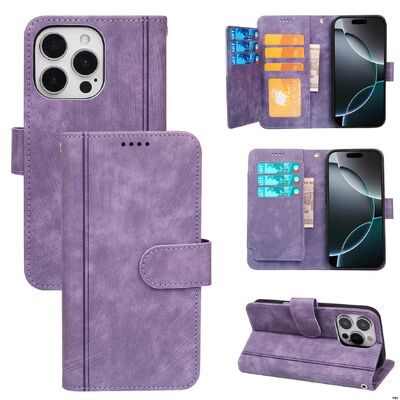Magnetic Buckle Flip Card Wallet Phone Case with Non Slip Card Slot