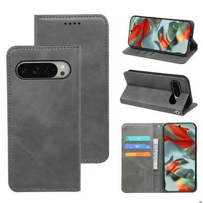 Google Pixel 9 Series Leather Wallet Case With Kickstand Camera Protection Cash Slot