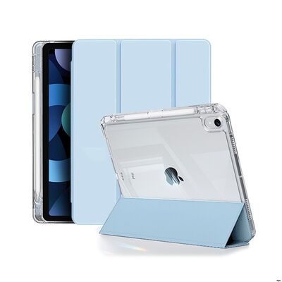 Transparent Back iPad Tablet Case Shockproof with Tri Fold Stand