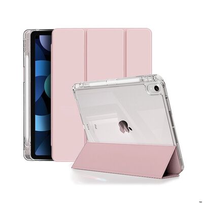 Transparent Back iPad Tablet Case Shockproof with Tri Fold Stand