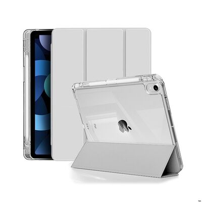 Transparent Back iPad Tablet Case Shockproof with Tri Fold Stand