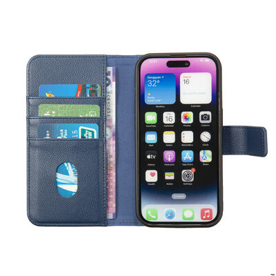 Customizable Logo  Litchi Grain Leather Detachable Wallet Case Phone Case Manufacturer