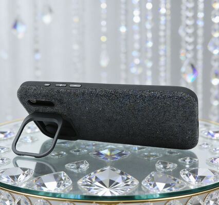 Customized Diamond-Embedded Half-Wrap Leather Phone Case