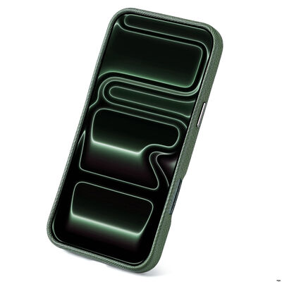 Étui téléphonique en cuir tissé avec compatibilité MagSafe, protection contre les caméras à bord élevé et structure TPU + PC