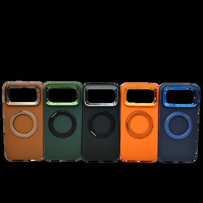 Customized Leather Covered Phone Case With a Ring