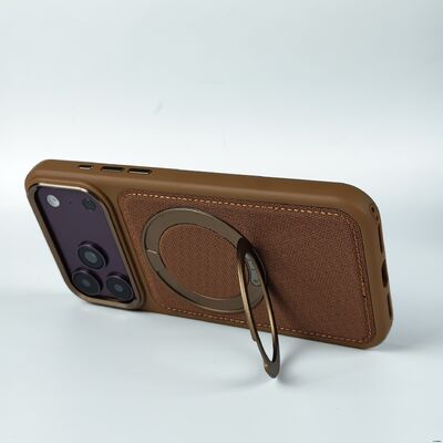 360° Rotatable Magnetic Ring Stand Leather Phone Case with Anti-slip & Anti-fingerprint Surface and Shockproof Drop Protection