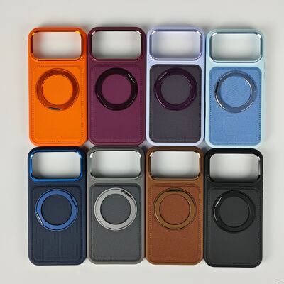 360° Rotatable Magnetic Ring Stand Leather Phone Case with Anti-slip & Anti-fingerprint Surface and Shockproof Drop Protection