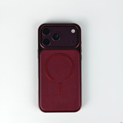 Electroplated MagSafe Lychee Leather Case