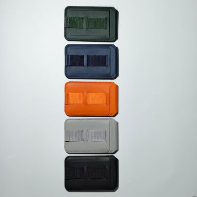 Hinge Magnetic Card Holder With Finger Loop